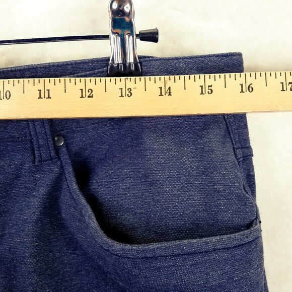 Lululemon ABC Pant Skinny Tech Men's 33 X 27 Blue Chambray Woven Stretch LM5983S - Picture 15 of 16